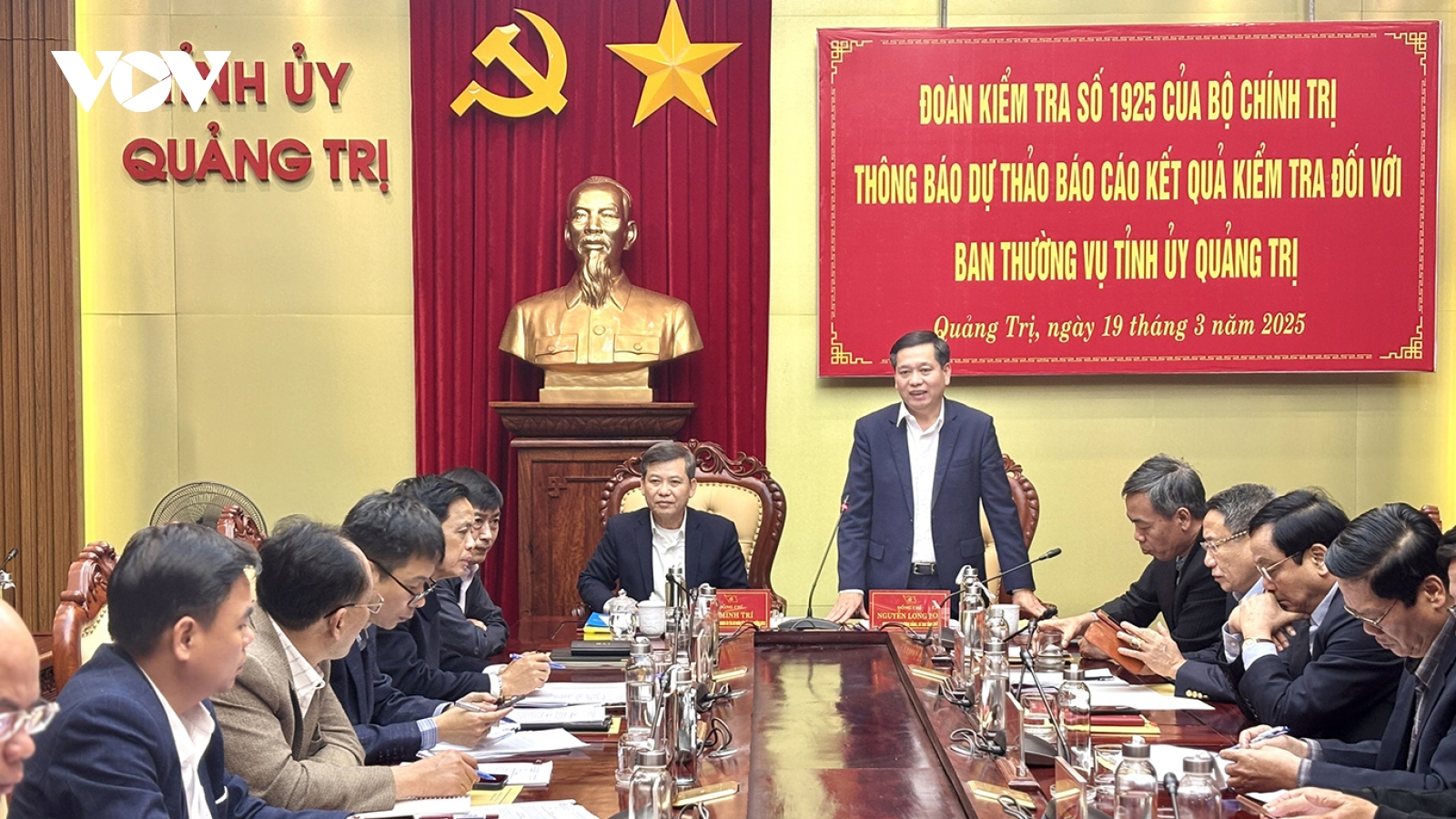 Đoàn kiểm tra của Bộ Chính trị làm việc với Ban Thường vụ Tỉnh ủy Quảng Trị